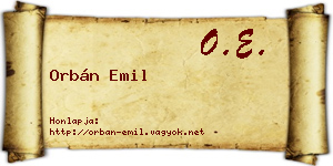 Orbán Emil névjegykártya