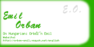 emil orban business card